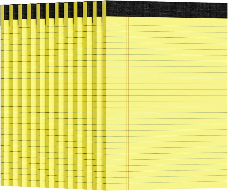Ciphyfee 12pcs Legal Pads 8.5 x 11, Notepads 8.5 x 11 College Ruled Notebook, Writing Pads of Paper,Yellow Note Pads, Memo Pad Papers Perforate Legal Notepads Narrow Ruled Line,30 Sheets/Pack - Image 1